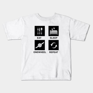 Eat Sleep Onewheel Repeat - Onewheeling One Wheel Kids T-Shirt